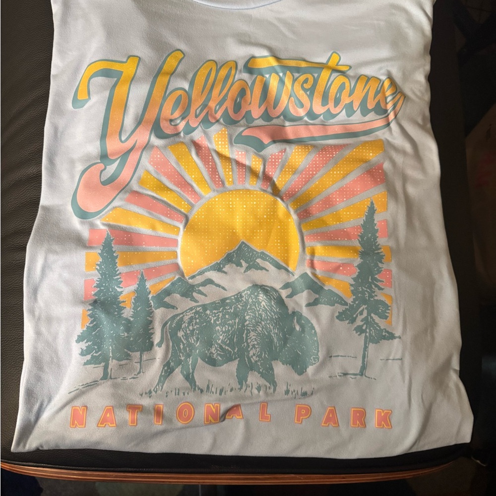 SHEIN White Yellowstone Graphic Tee